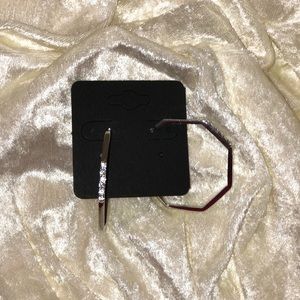 Genuine crystal & silver shaped hoops